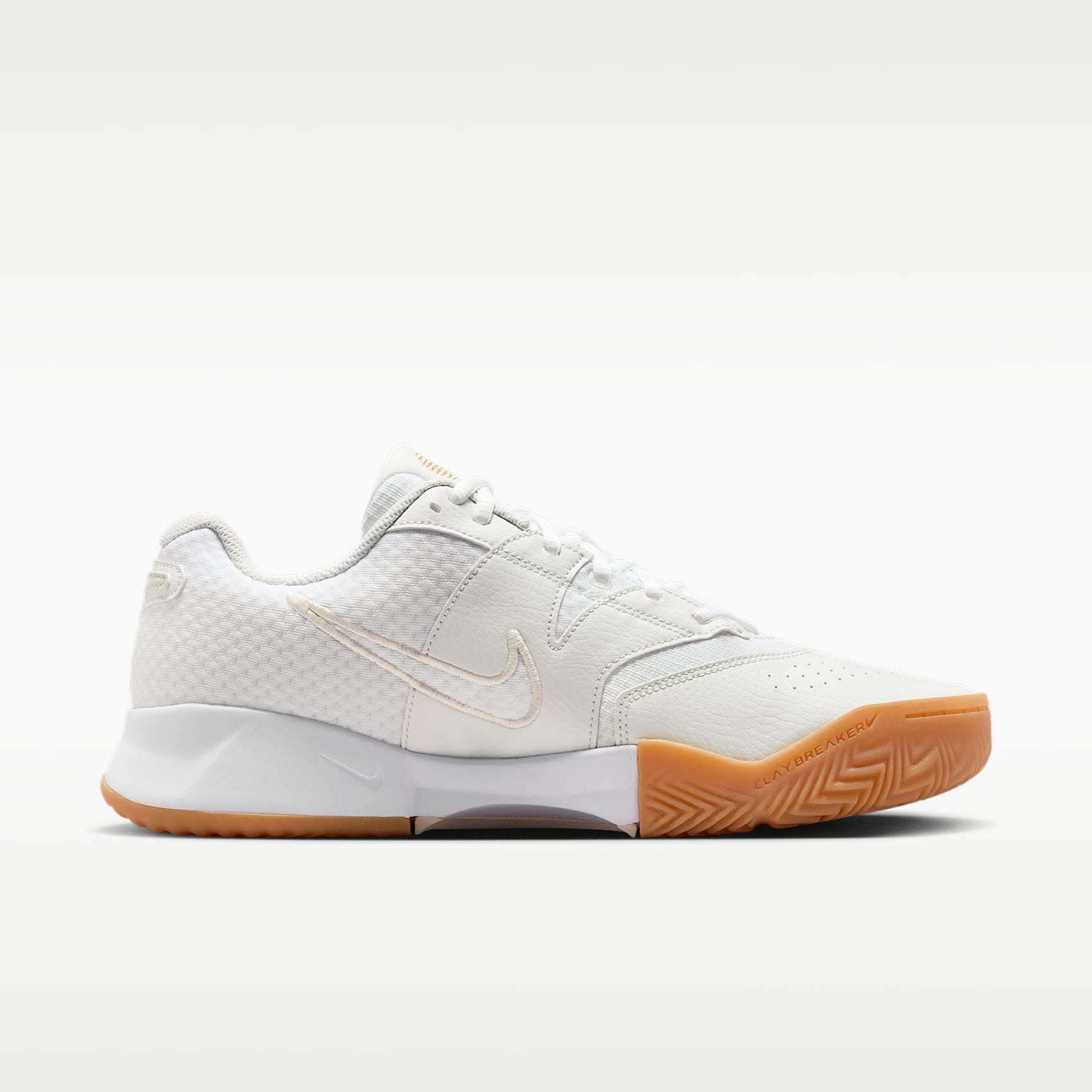NikeCourt Lite 4 Herren-Tennisschuh für Sandplätze – Weiß/Summit White/Linen/Light Orewood Brown