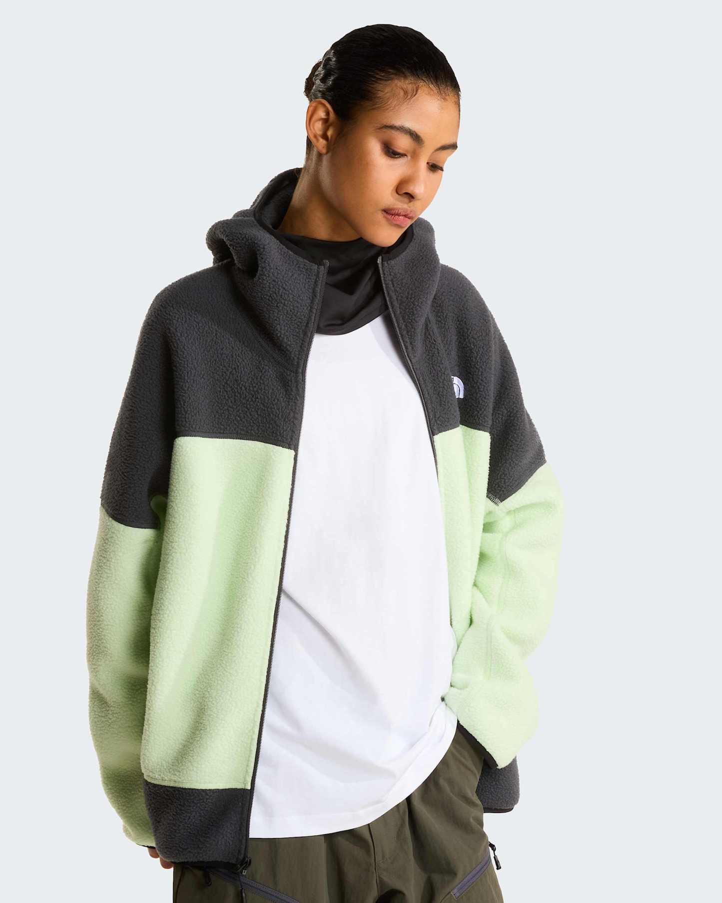 NSE Mask Fleecejacke für Herren – Calcified Lime-Anthracite Grey