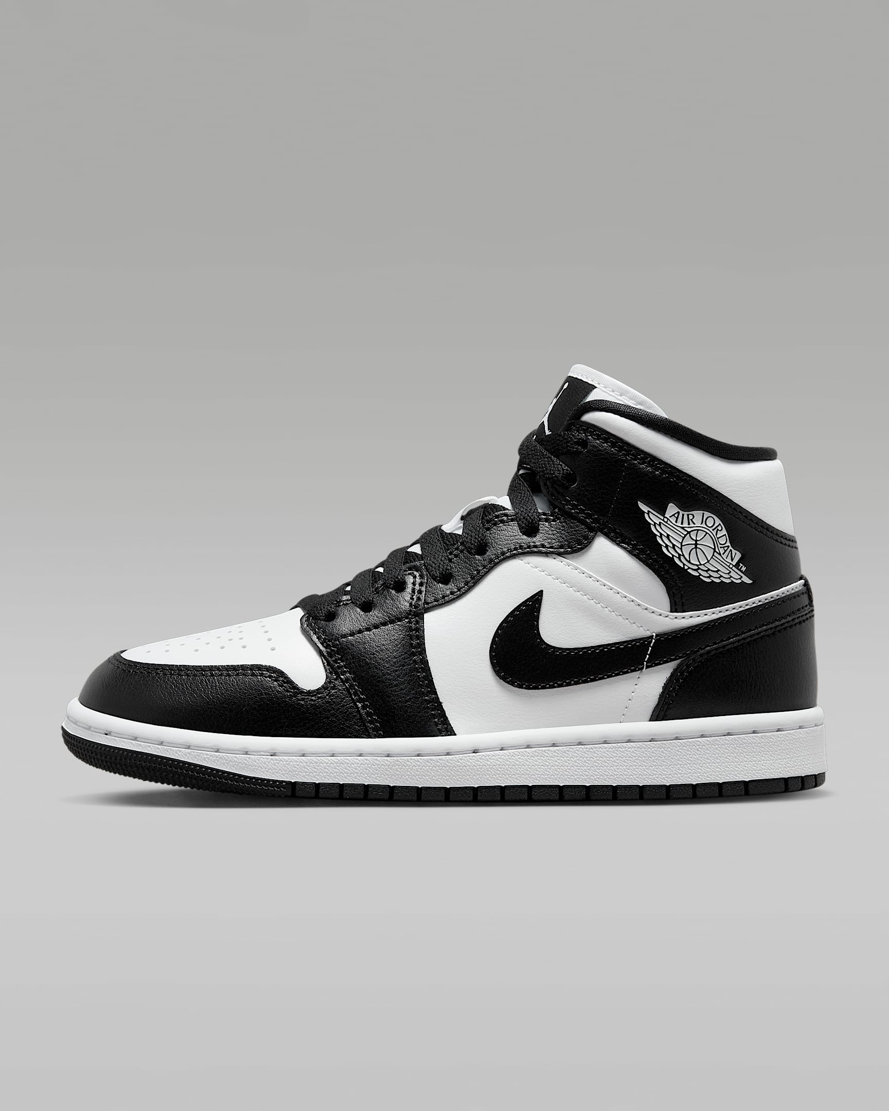Air Jordan 1 Mid Damenschuh – Weiß/Weiß/Schwarz