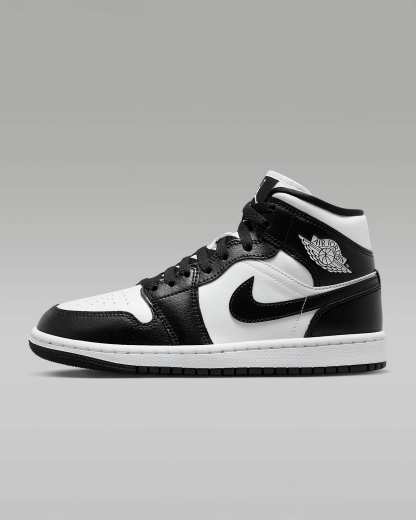 Air Jordan 1 Mid Damenschuh – Weiß/Weiß/Schwarz