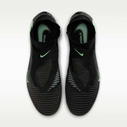 Nike Phantom 6 High Elite Fußballschuh für normalen Rasen – Schwarz/Schwarz/Illusion Green