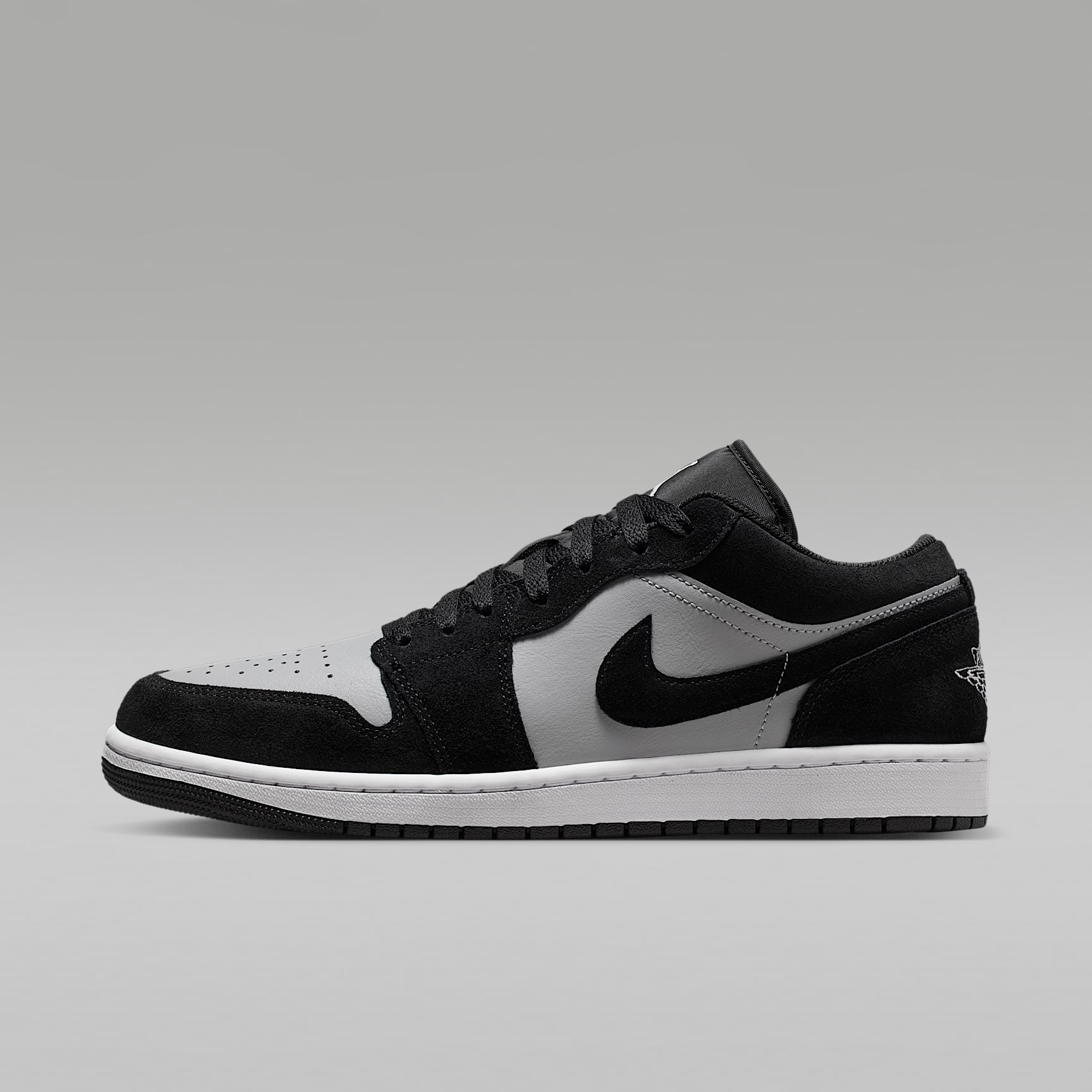 Air Jordan 1 Low Herrenschuh – Schwarz/Light Smoke Grey/Weiß