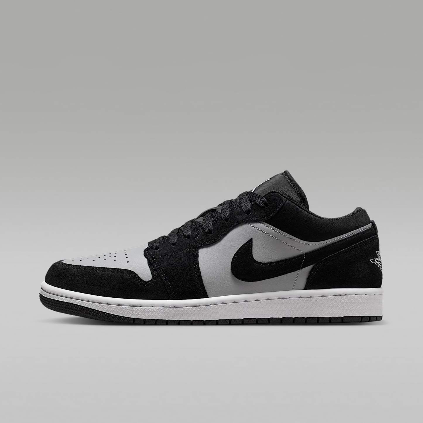 Air Jordan 1 Low Herrenschuh – Schwarz/Light Smoke Grey/Weiß