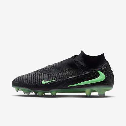 Nike Phantom 6 High Elite Fußballschuh für normalen Rasen – Schwarz/Schwarz/Illusion Green