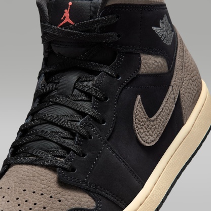 Air Jordan 1 Mid SE Schuh (Herren) – Schwarz/Light Wild Mango/Olive Grey