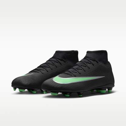 Nike Mercurial Superfly 11 Club High-Top-Fußballschuh für verschiedene Böden – Schwarz/Schwarz/Illusion Green