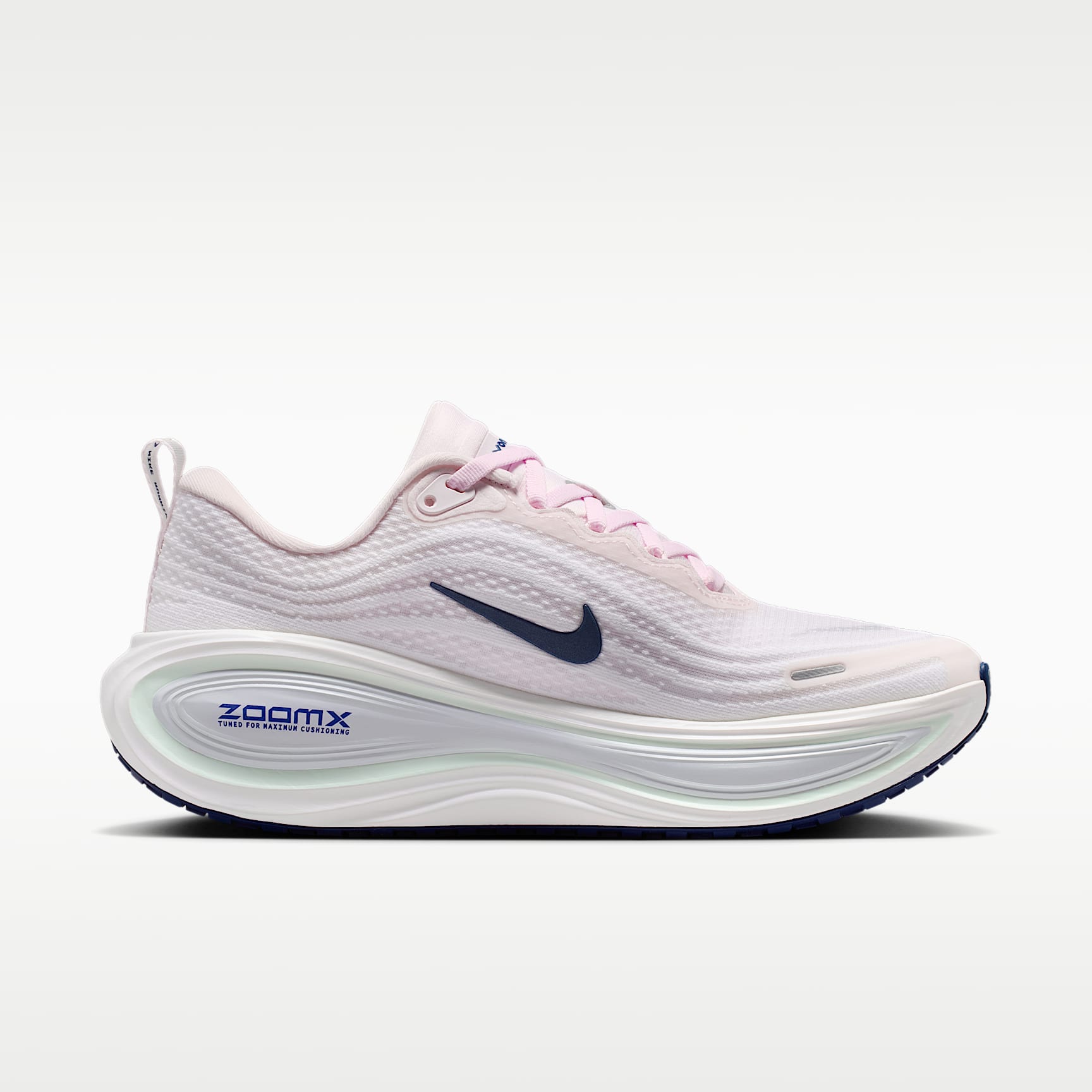Nike Vomero Plus Straßenlaufschuh (Damen) – Pearl Pink/Weiß/Barely Green/Midnight Navy