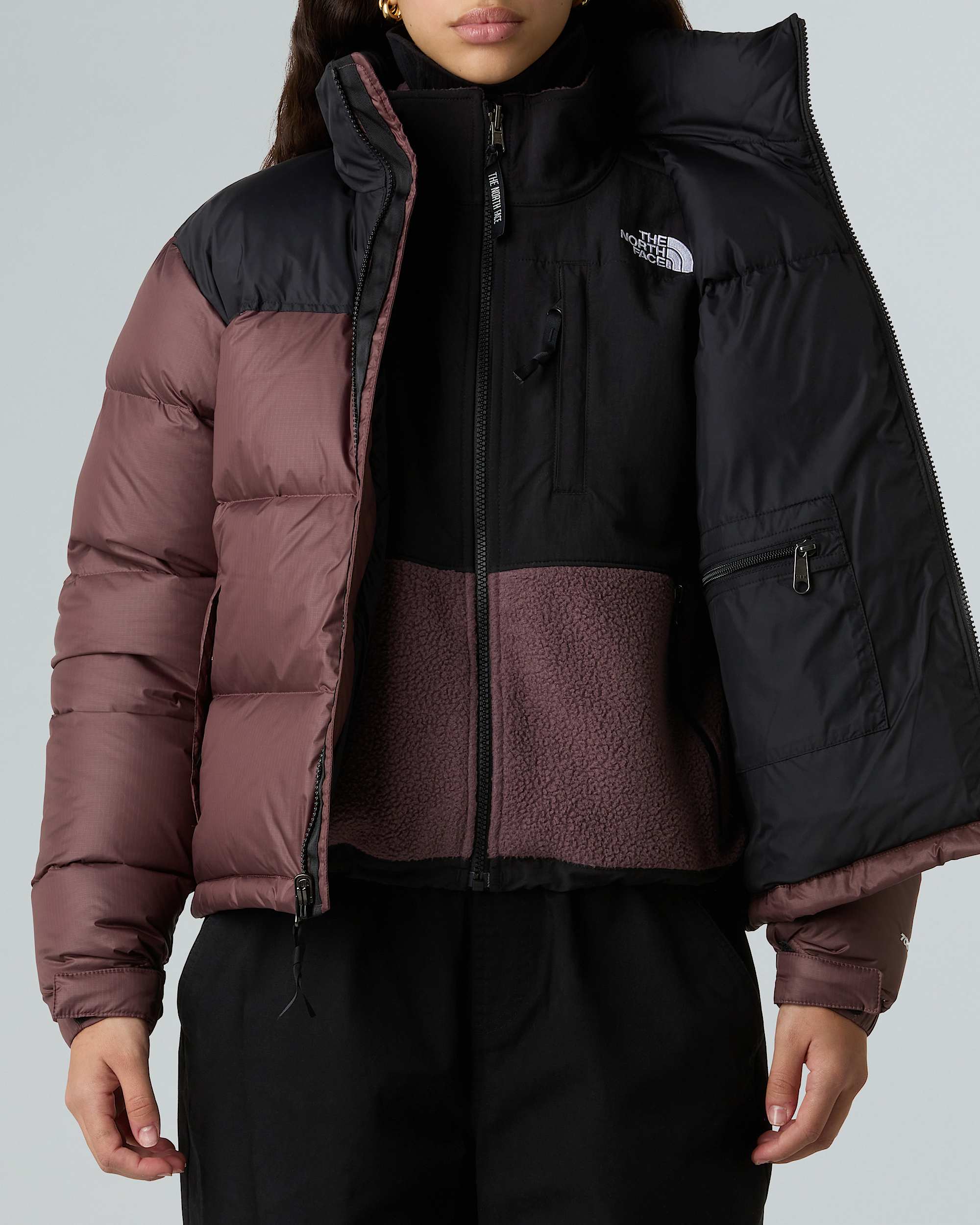 1996 Retro Nuptse Jacke für Damen – Tawny Quartz-TNF Black