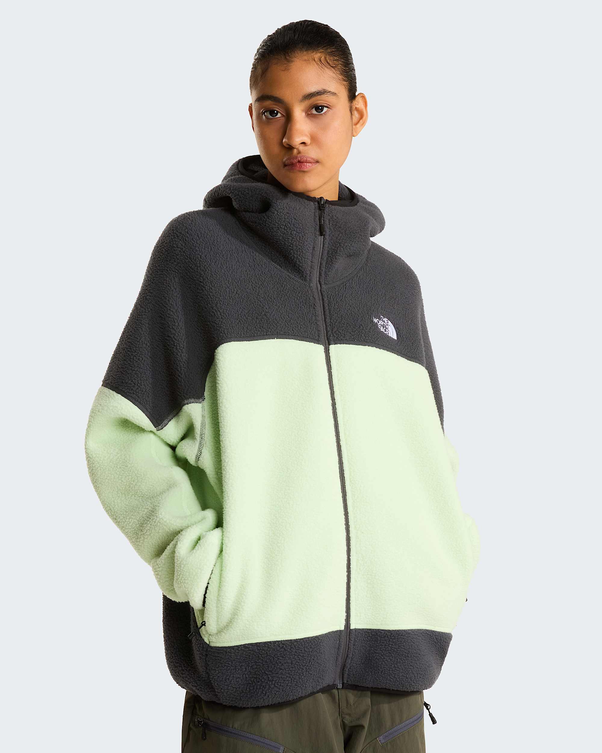 NSE Mask Fleecejacke für Herren – Calcified Lime-Anthracite Grey