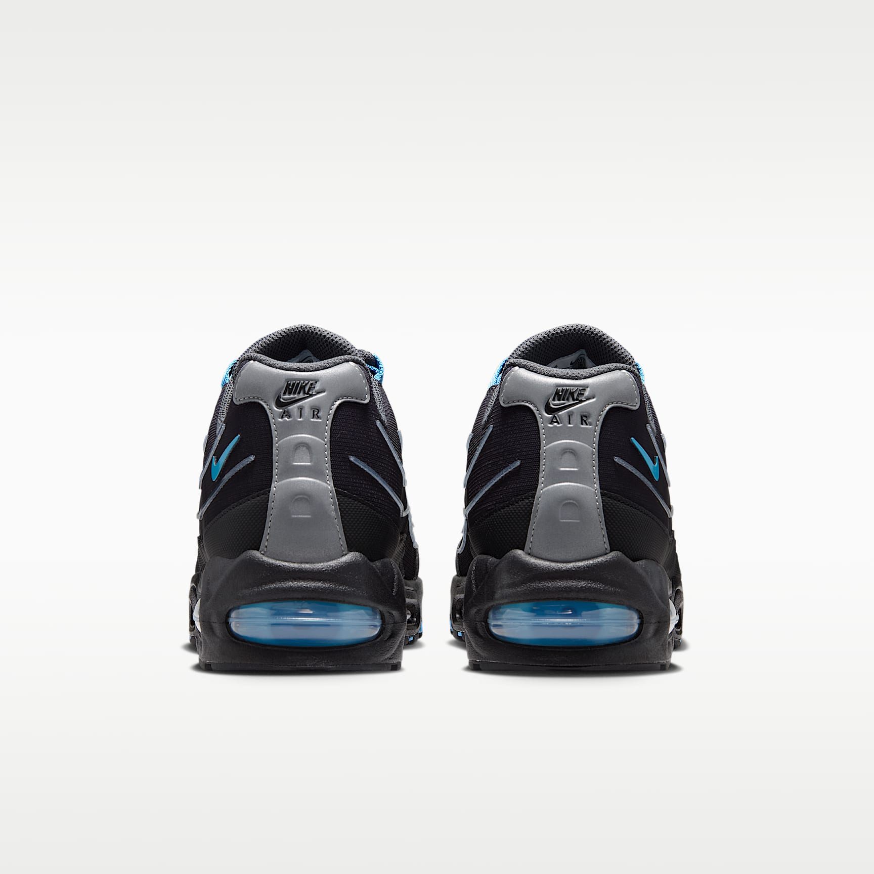 Nike Air Max 95 Big Bubble Tech Schuh (Herren) – Schwarz/Iron Grey/Metallic Silver/University Blue