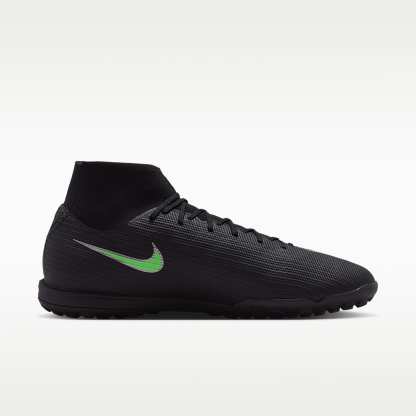 Nike Mercurial Superfly 11 Academy High-Top-Fußballschuh für Turf – Schwarz/Schwarz/Illusion Green