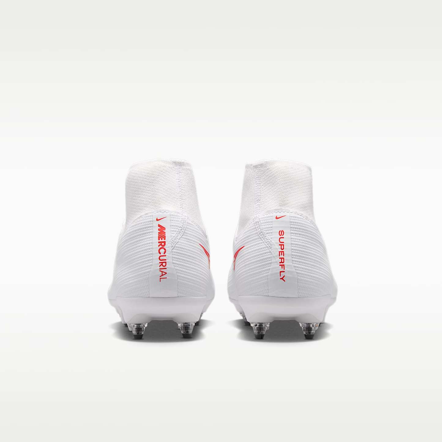 Nike Mercurial Superfly 11 Academy High-Top-Fußballschuh für weichen Rasen – Weiß/Bright Crimson/Blur