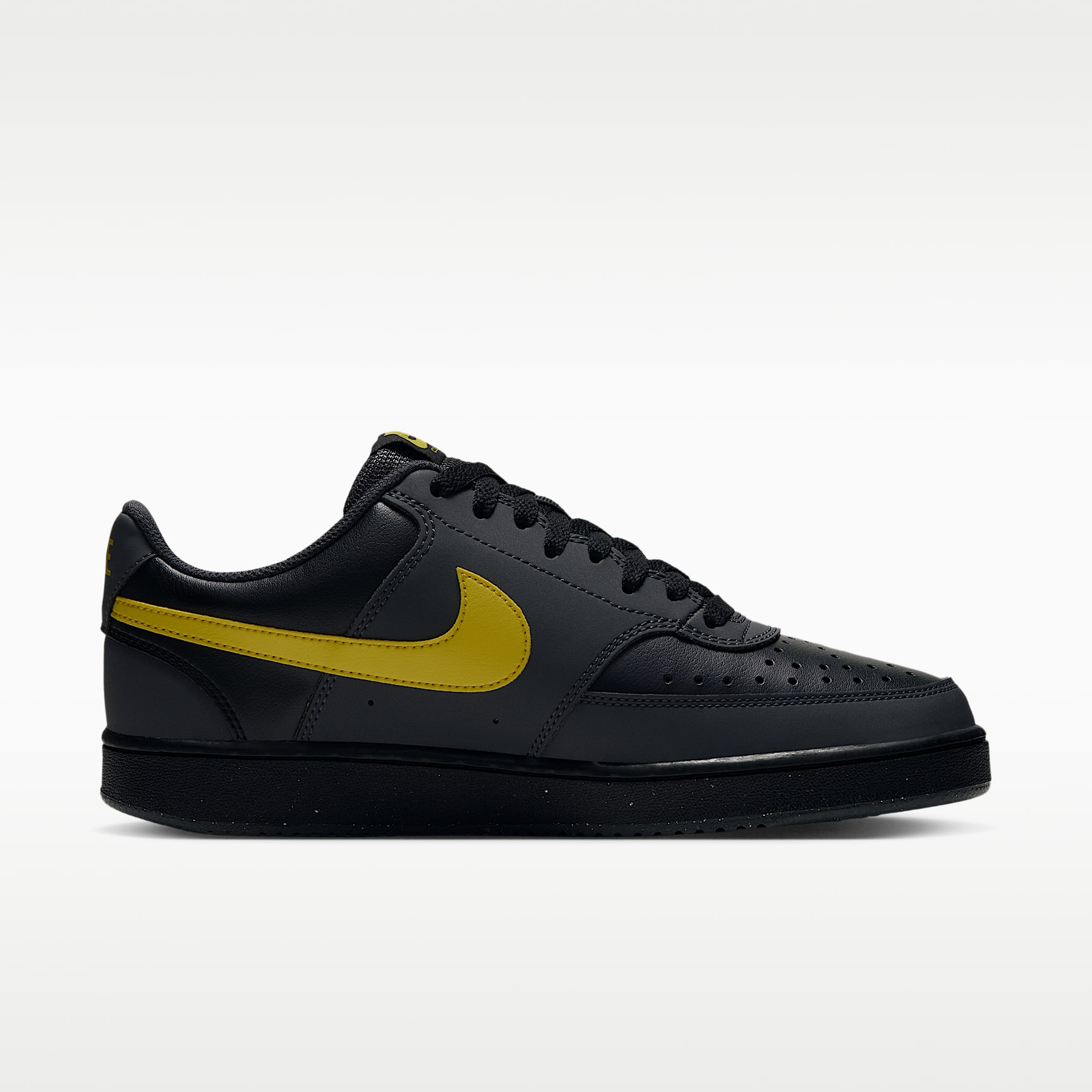Nike Court Vision Low Herrenschuh – Dark Smoke Grey/Schwarz/Chrome Yellow
