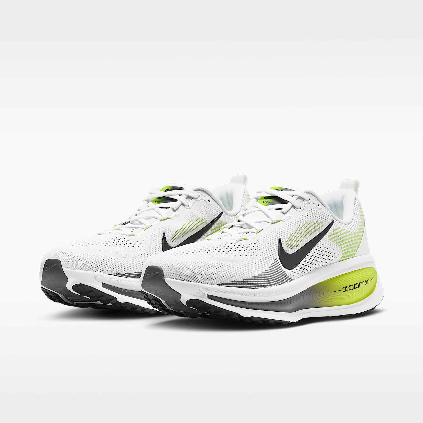 Nike Vomero 18 Straßenlaufschuh (Herren) – Weiß/Lemon Venom/Dark Grey/Schwarz
