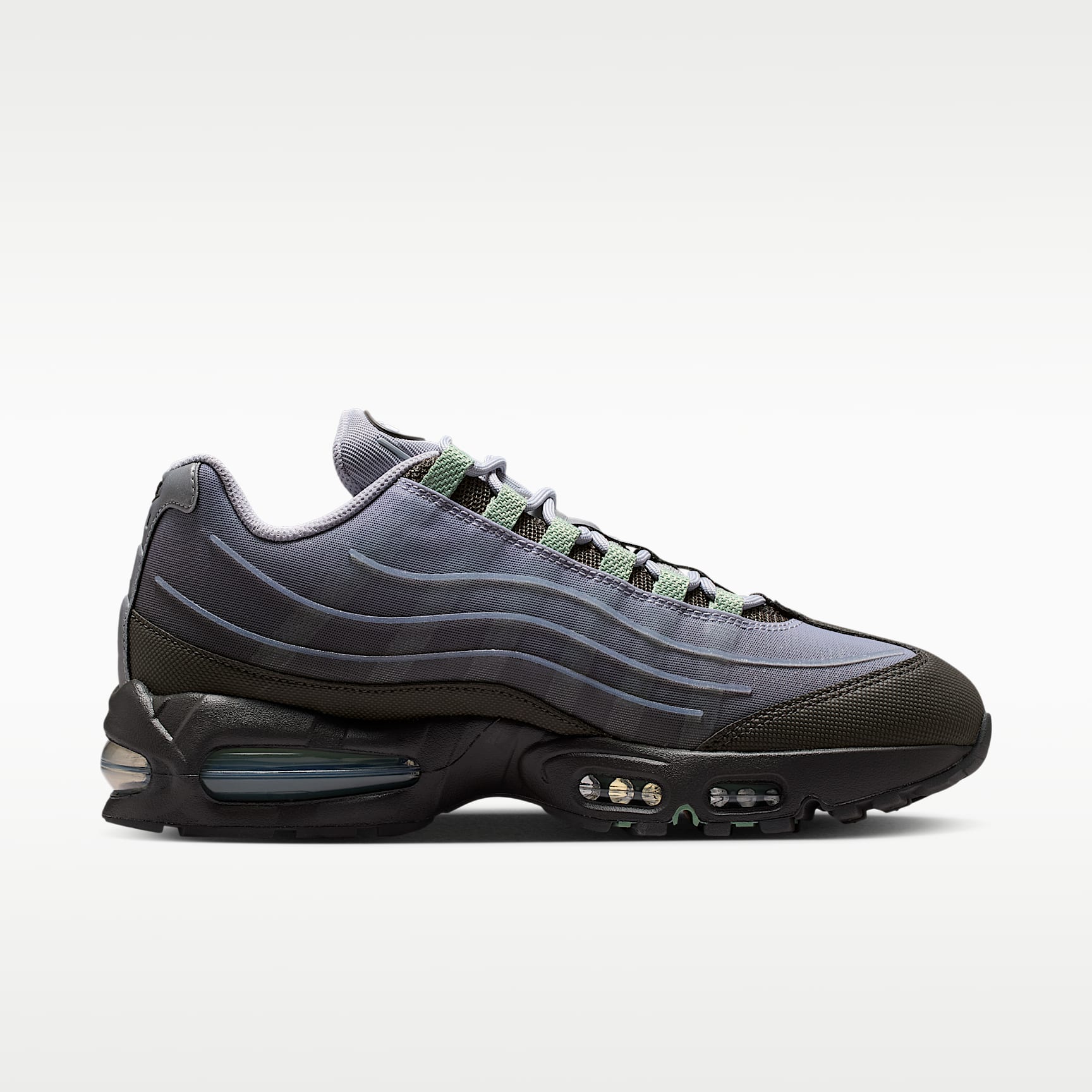 Nike Air Max 95 Big Bubble Tech Schuh (Herren) – Medium Ash/Wolf Grey/Metallic Silver/Steam