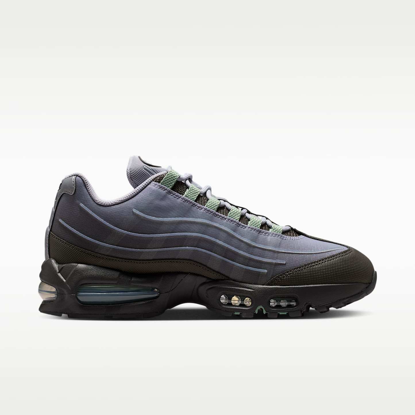 Nike Air Max 95 Big Bubble Tech Schuh (Herren) – Medium Ash/Wolf Grey/Metallic Silver/Steam