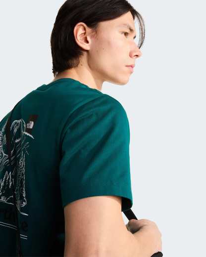 Monte normal geschnittenes T-Shirt mit Grafik für Herren – Pacific Teal