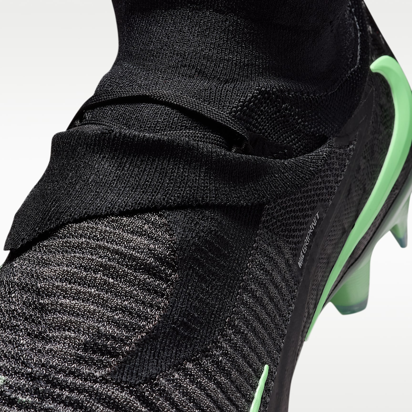 Nike Phantom 6 High Elite Fußballschuh für normalen Rasen – Schwarz/Schwarz/Illusion Green