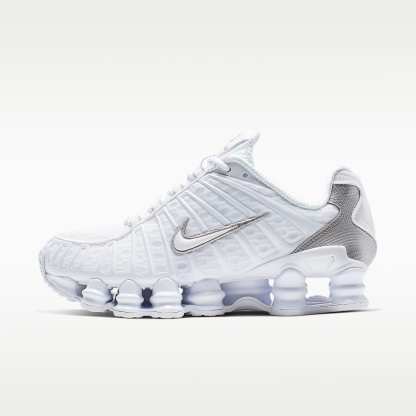 Nike Shox TL Schuh (Damen) – Weiß/Metallic Silver/Max Orange/Weiß