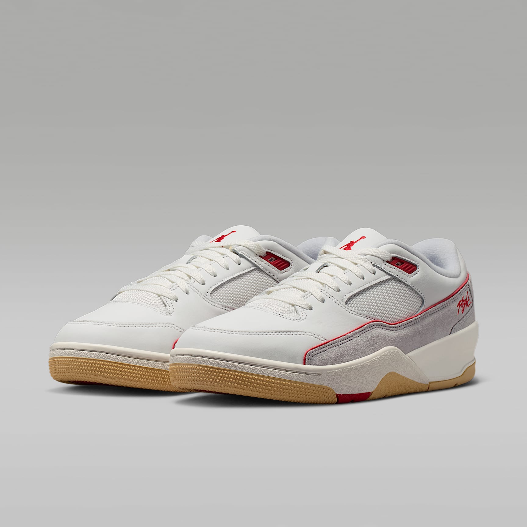 Jordan Flight Court Schuh (Herren) – Summit White/Pure Platinum/Sesame/University Red