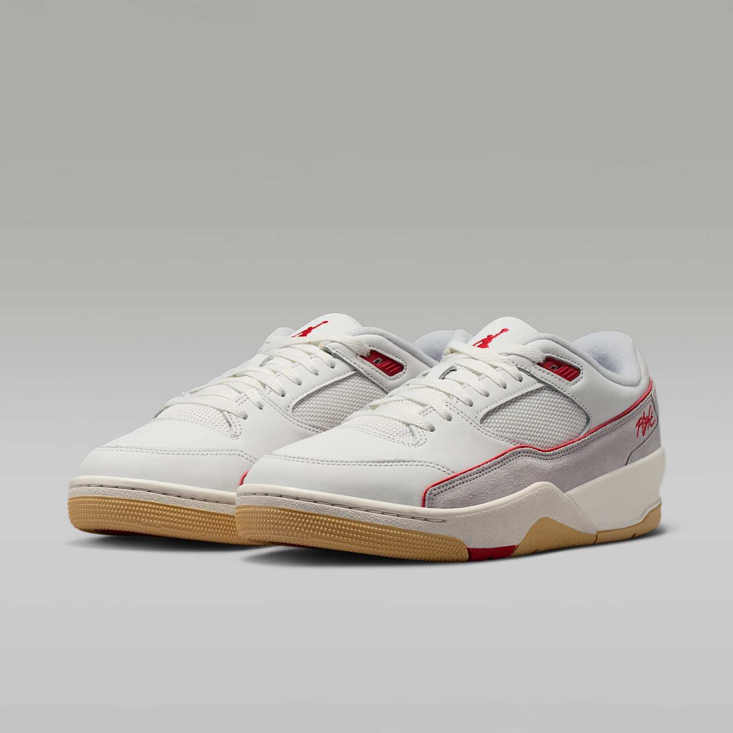 Jordan Flight Court Schuh (Herren) – Summit White/Pure Platinum/Sesame/University Red
