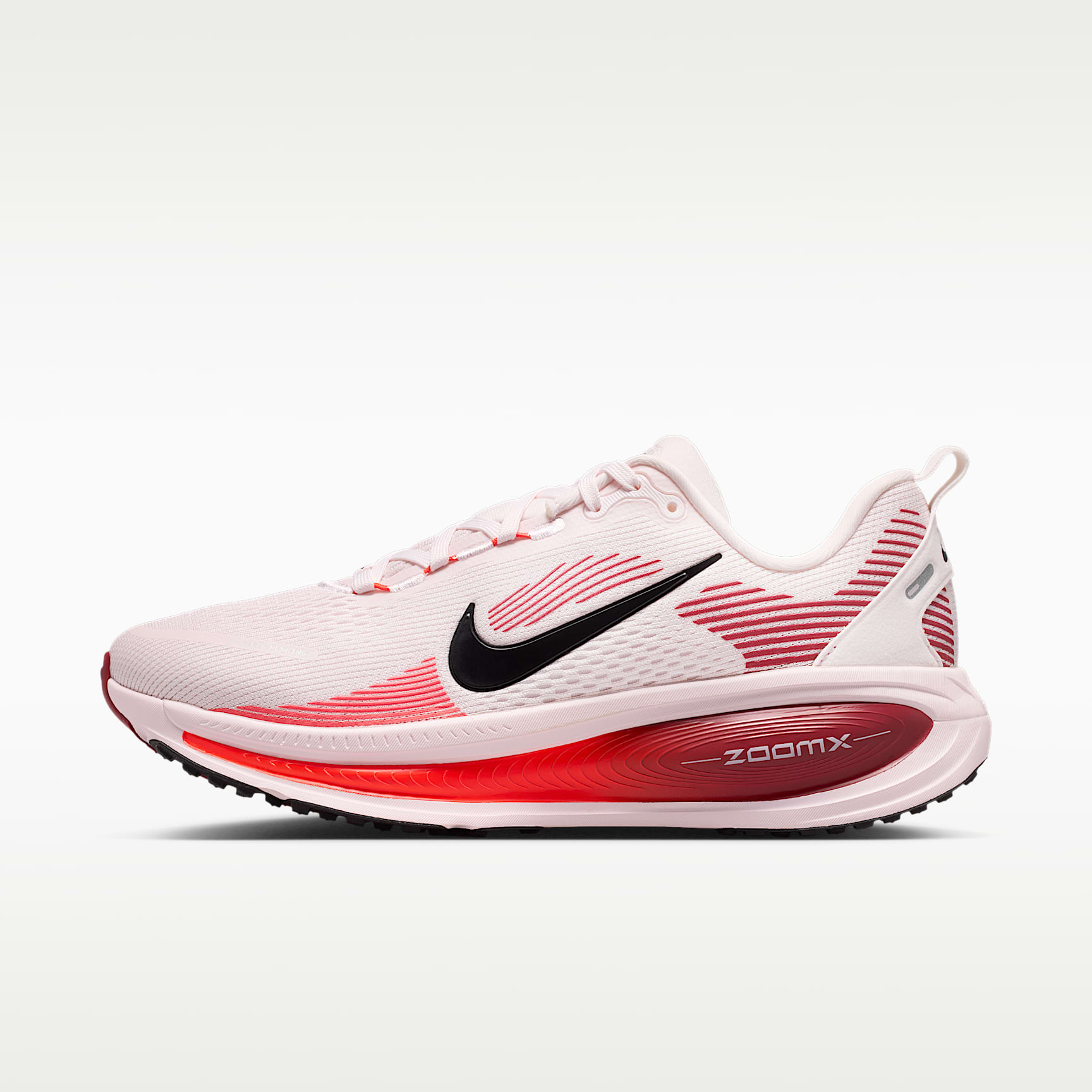 Nike Vomero 18 Straßenlaufschuh (Damen) – Pearl Pink/Team Crimson/Bright Crimson/Schwarz