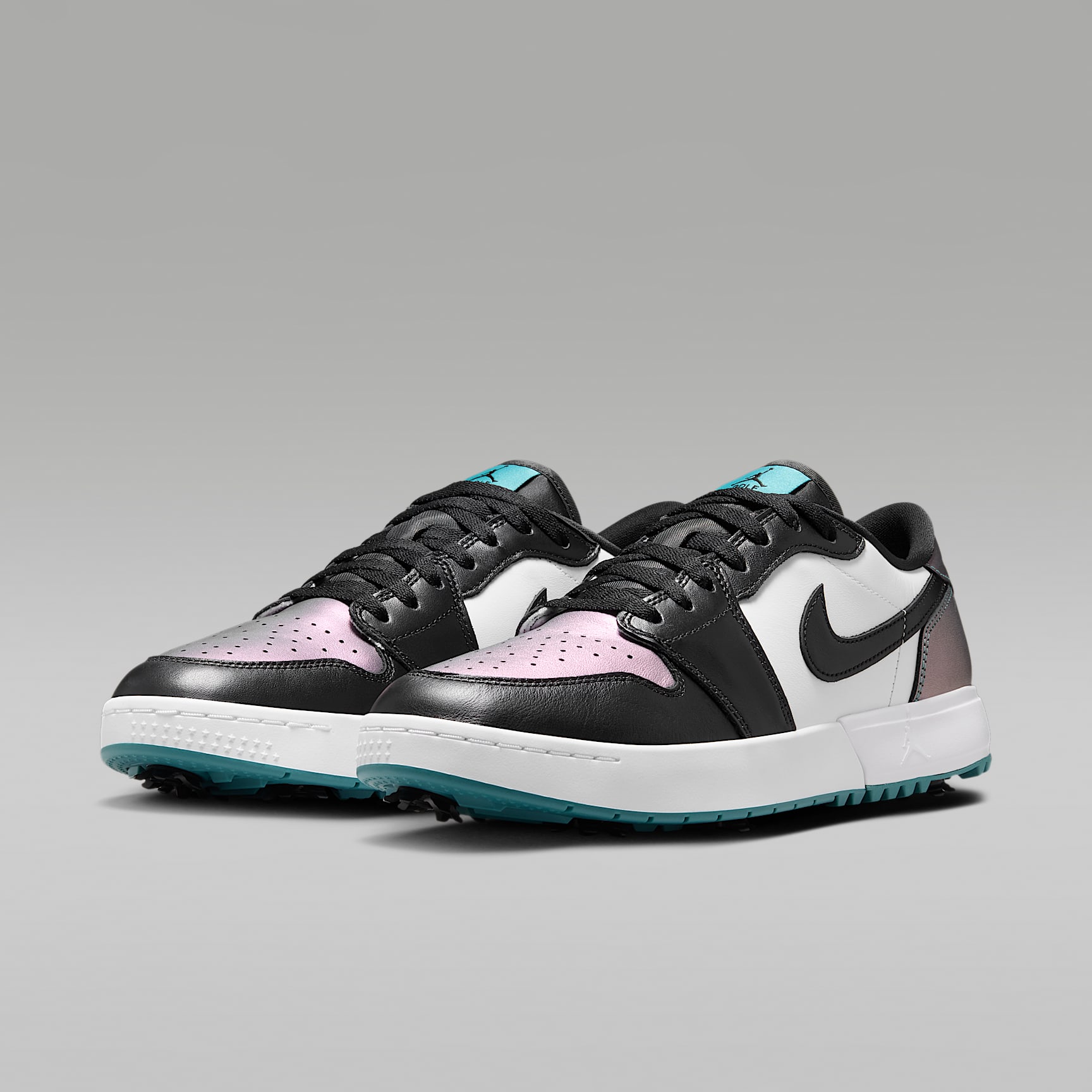 Air Jordan 1 Low G Golfschuh mit Spikes – Mineral Teal/Weiß/Schwarz