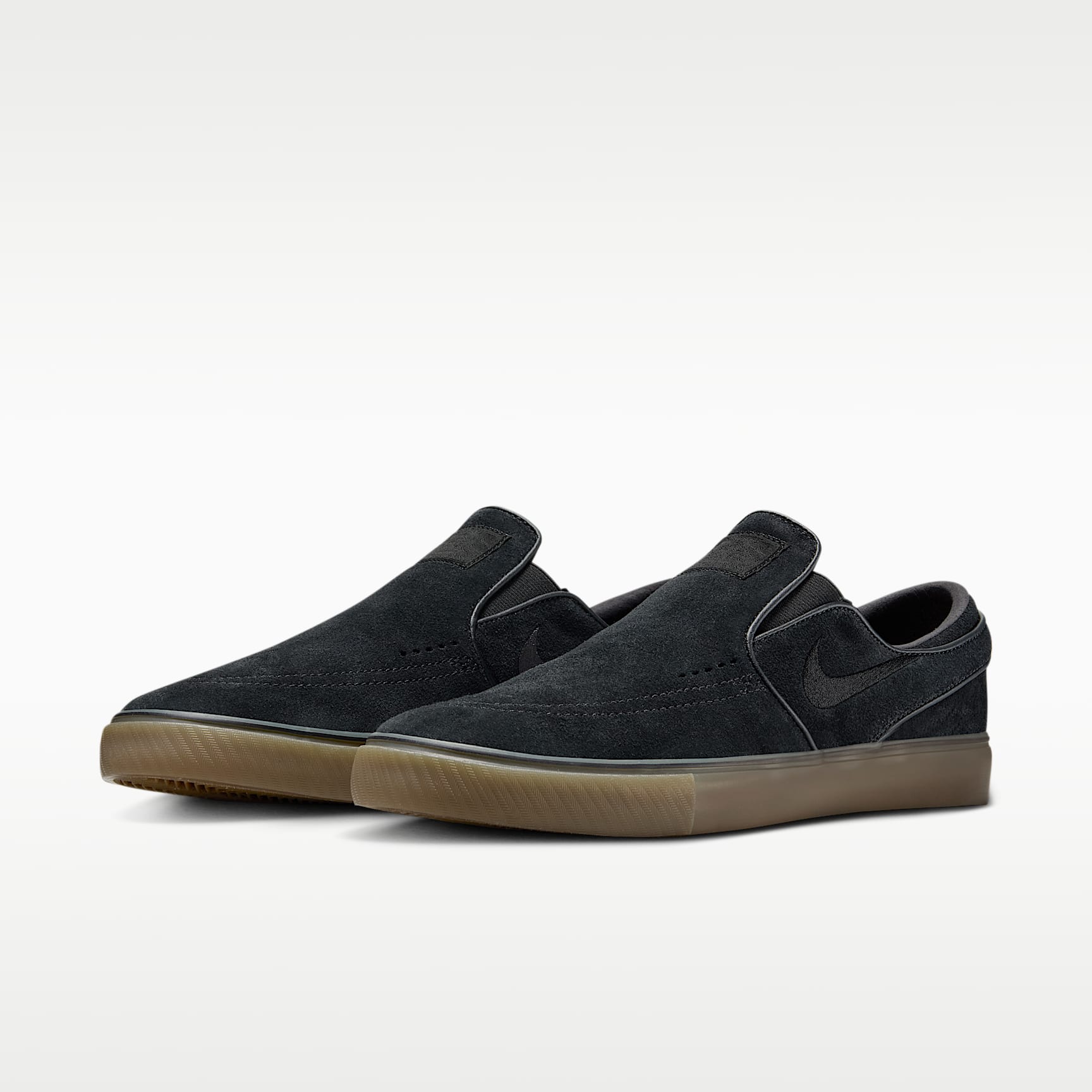 Nike SB Janoski+ Slip Skateboardschuh – Schwarz/Schwarz/Gum Light Brown/Schwarz