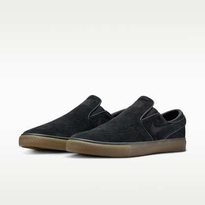 Nike SB Janoski+ Slip Skateboardschuh – Schwarz/Schwarz/Gum Light Brown/Schwarz