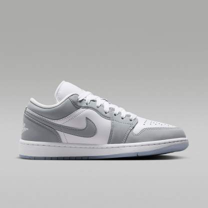 Air Jordan 1 Low Damenschuh – Weiß/Aluminum/Wolf Grey