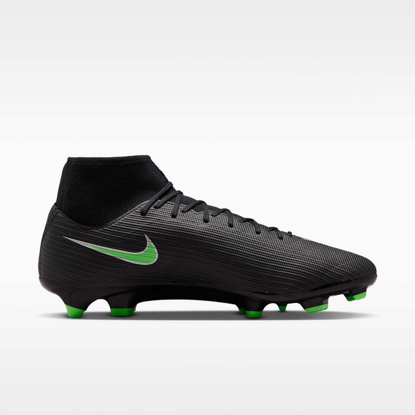 Nike Mercurial Superfly 11 Academy High-Top-Fußballschuh für verschiedene Böden – Schwarz/Schwarz/Illusion Green