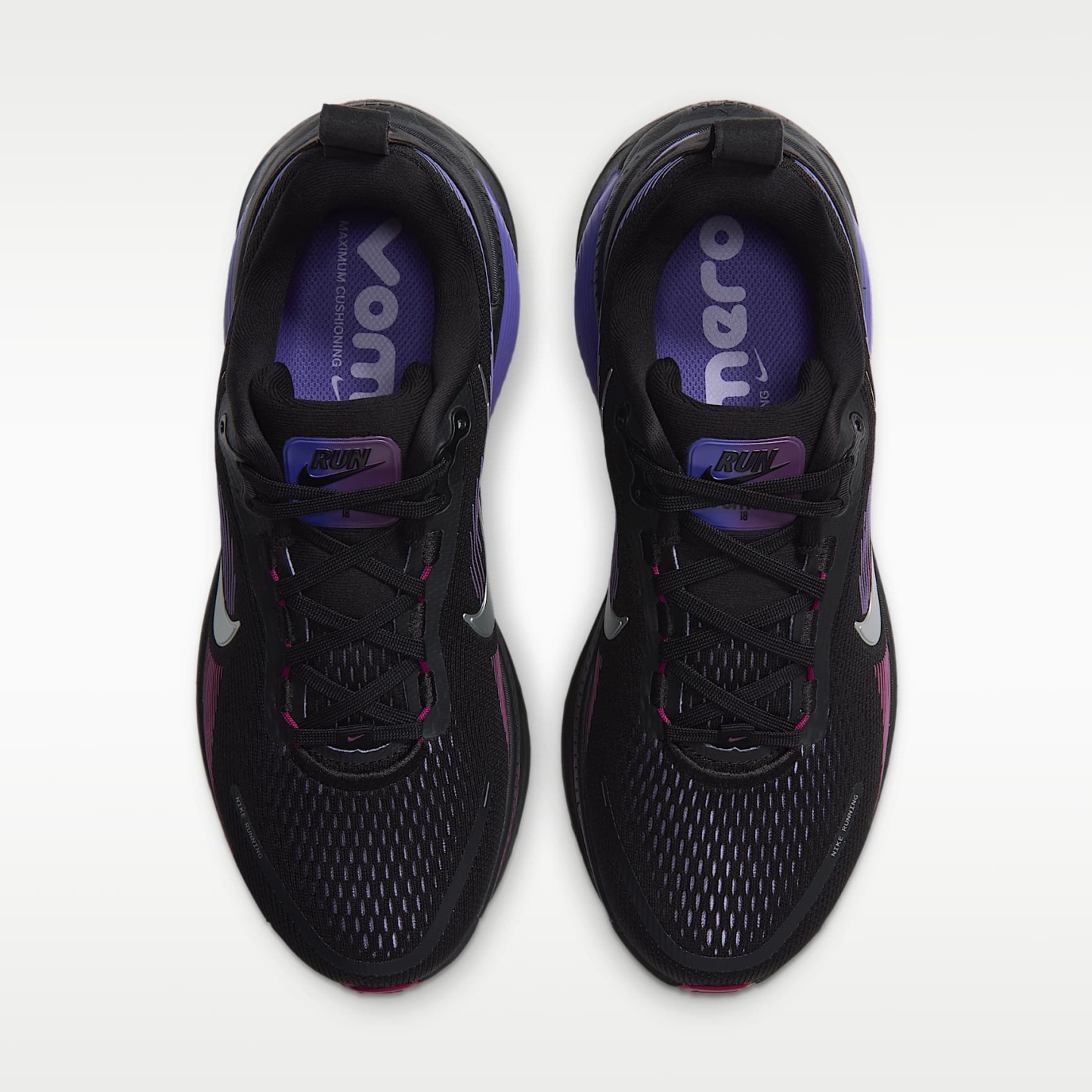 Nike Vomero 18 Straßenlaufschuh (Damen) – Schwarz/Persian Violet/True Berry/Metallic Silver