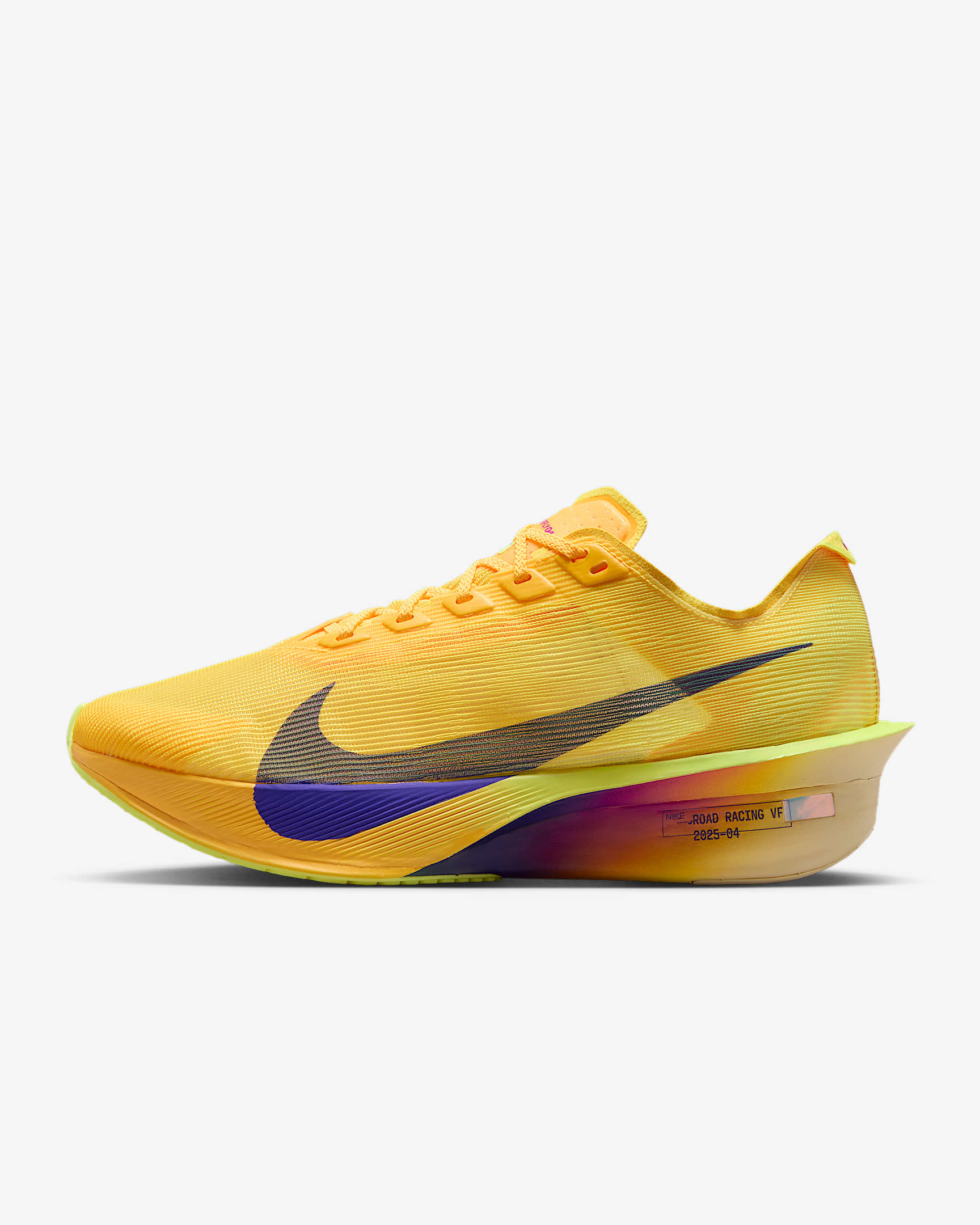 Nike Vaporfly 4 Straßenlaufschuh für Wettkämpfe (Damen) – Citron Pulse/Laser Orange/Volt Ice/Indigo Burst