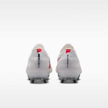 Nike Mercurial Superfly 11 Elite Low-Top-Fußballschuh für weichen Rasen – Weiß/Bright Crimson/Blur
