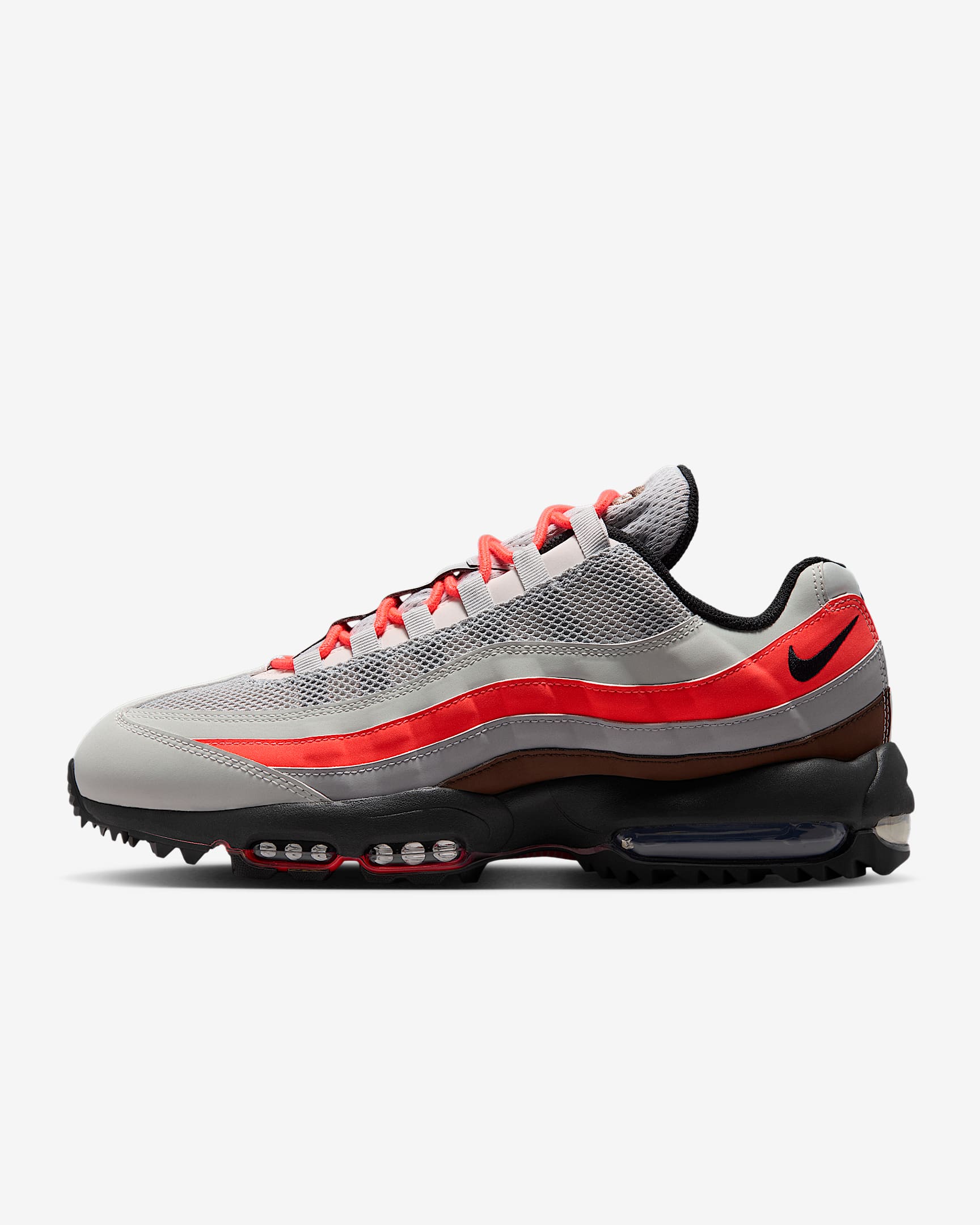 Nike Air Max '95 G Golfschuhe – Light Silver/Light Smoke Grey/Bright Crimson/Schwarz