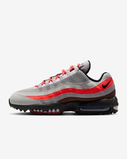 Nike Air Max '95 G Golfschuhe – Light Silver/Light Smoke Grey/Bright Crimson/Schwarz