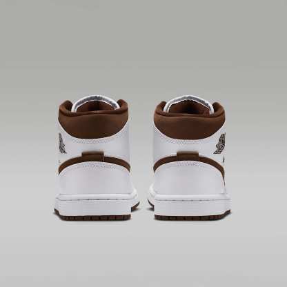 Air Jordan 1 Mid Schuh (Damen) – Weiß/Cacao Wow/Cacao Wow