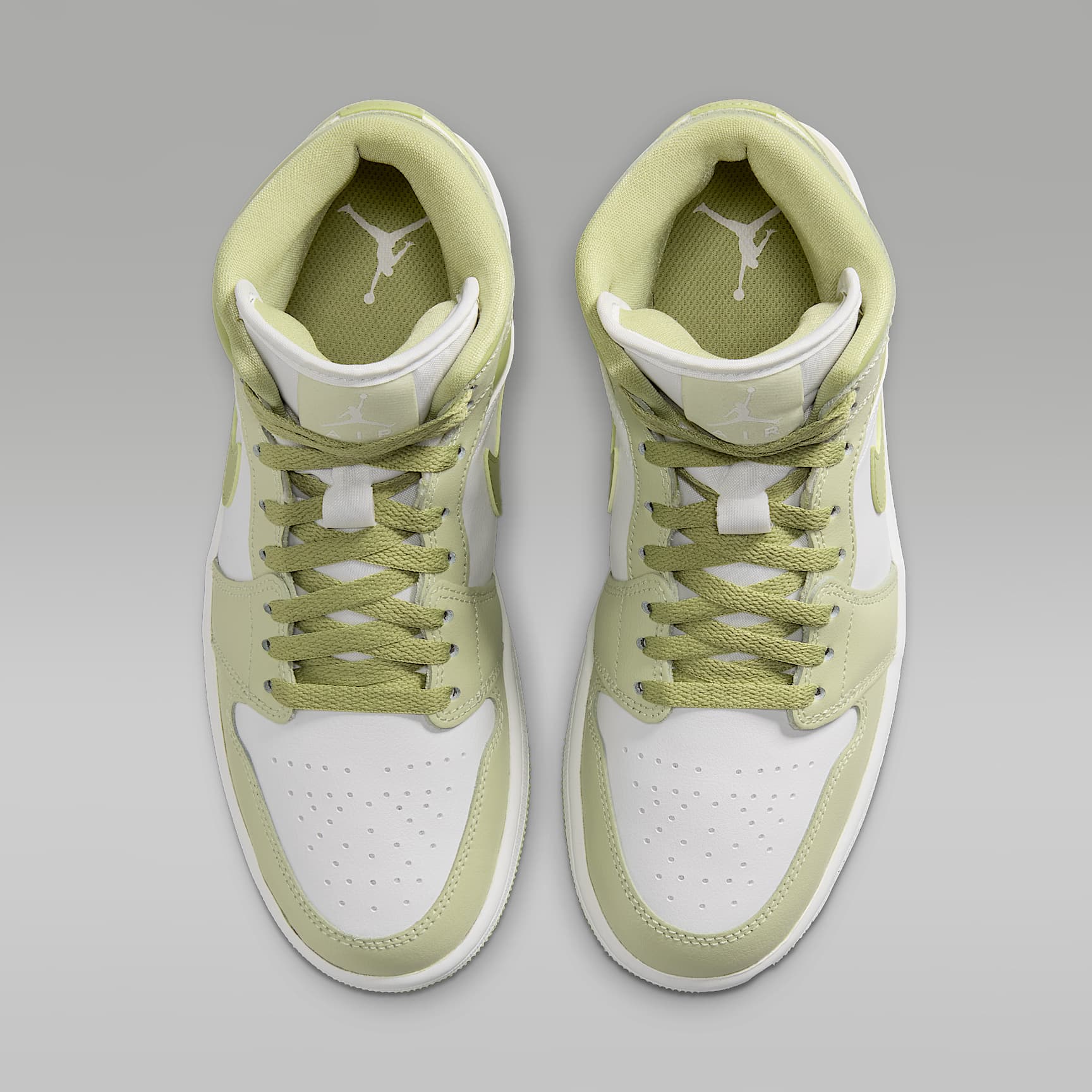Air Jordan 1 Mid Schuh (Damen) – Olive Aura/Lawn/Coconut Milk/Sail
