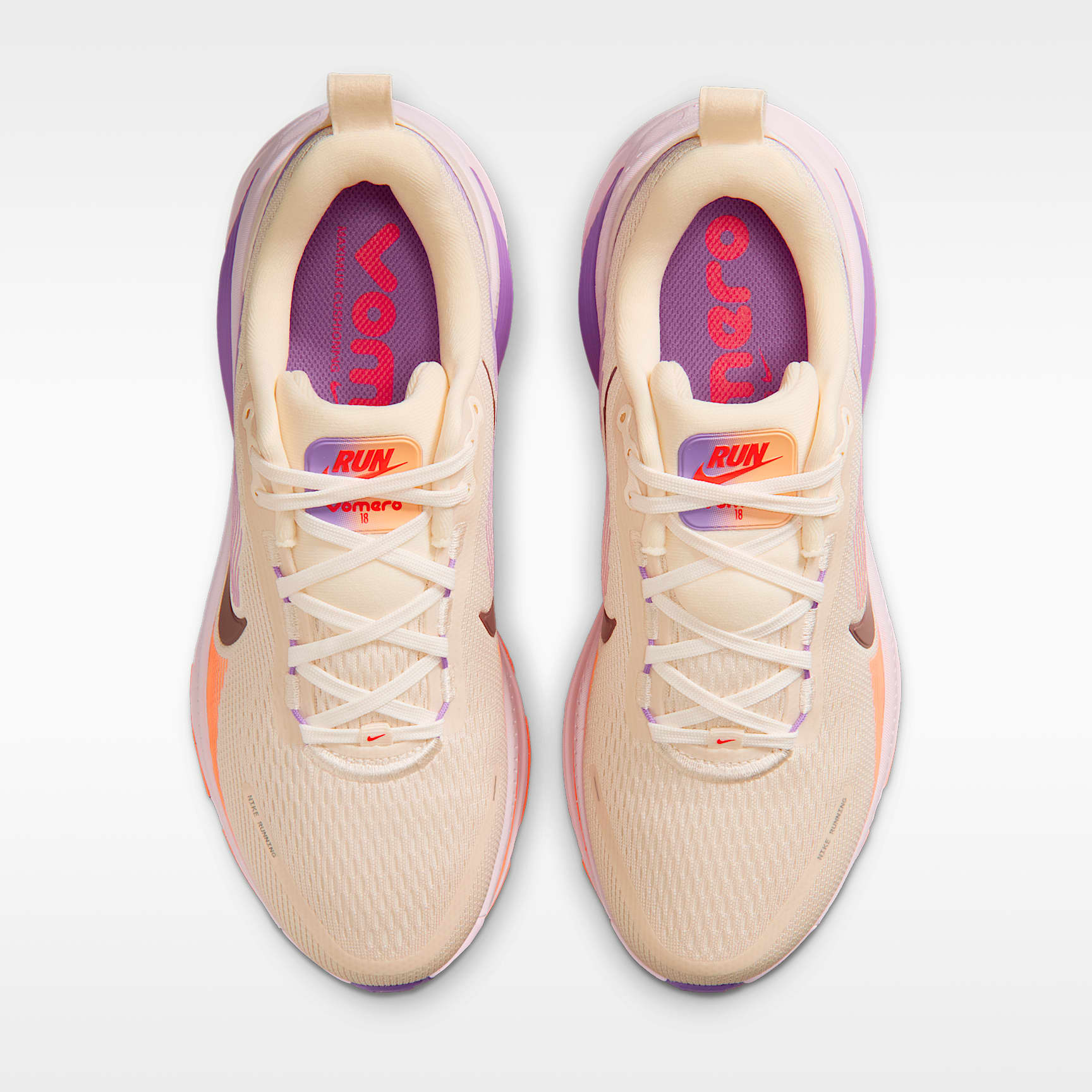 Nike Vomero 18 Straßenlaufschuh (Damen) – Chalk/Pink Foam/Bright Violet/Tattoo