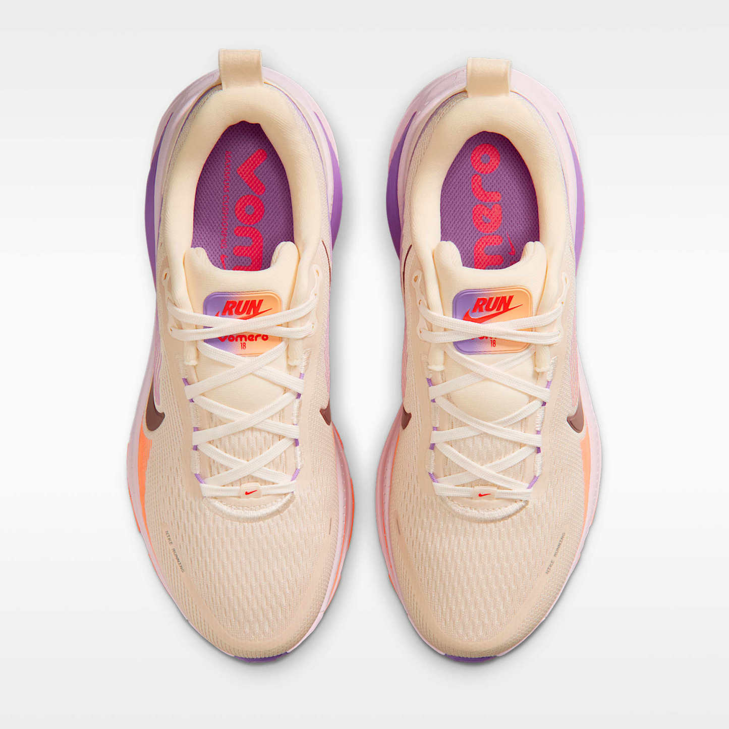 Nike Vomero 18 Straßenlaufschuh (Damen) – Chalk/Pink Foam/Bright Violet/Tattoo
