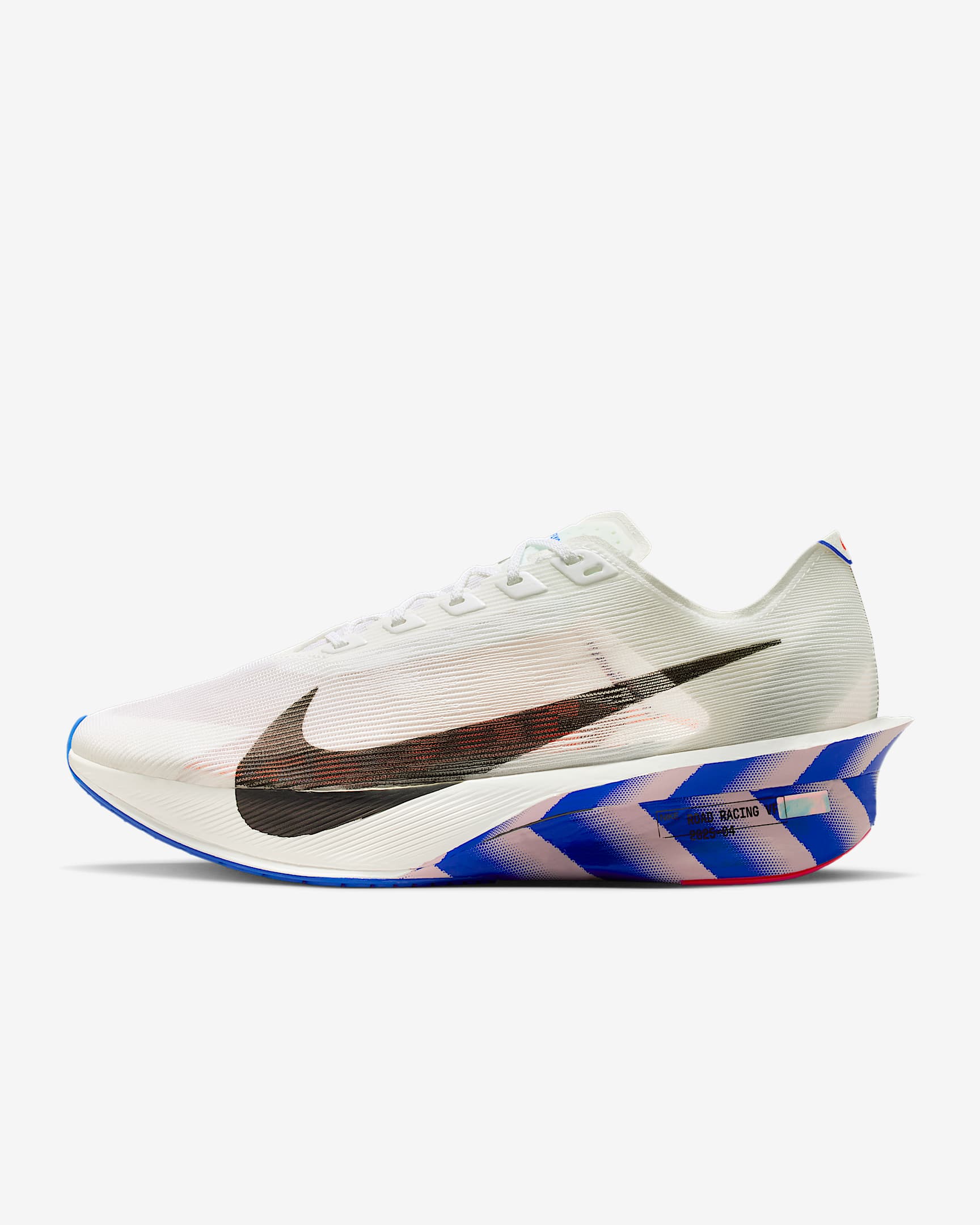 Nike Vaporfly 4 Straßenlaufschuh für Wettkämpfe (Herren) – Weiß/Racer Blue/Silt Red/Schwarz