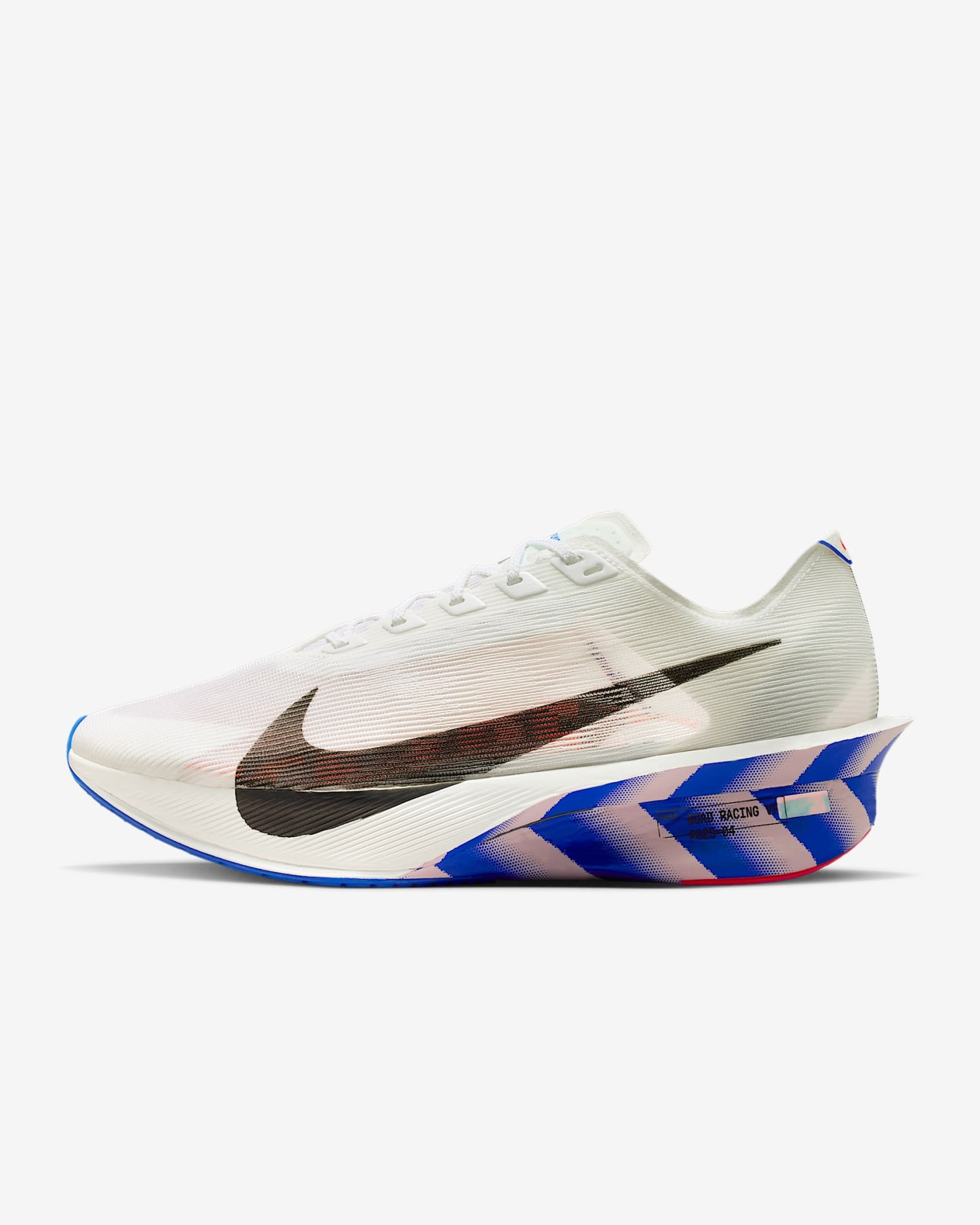 Nike Vaporfly 4 Straßenlaufschuh für Wettkämpfe (Herren) – Weiß/Racer Blue/Silt Red/Schwarz