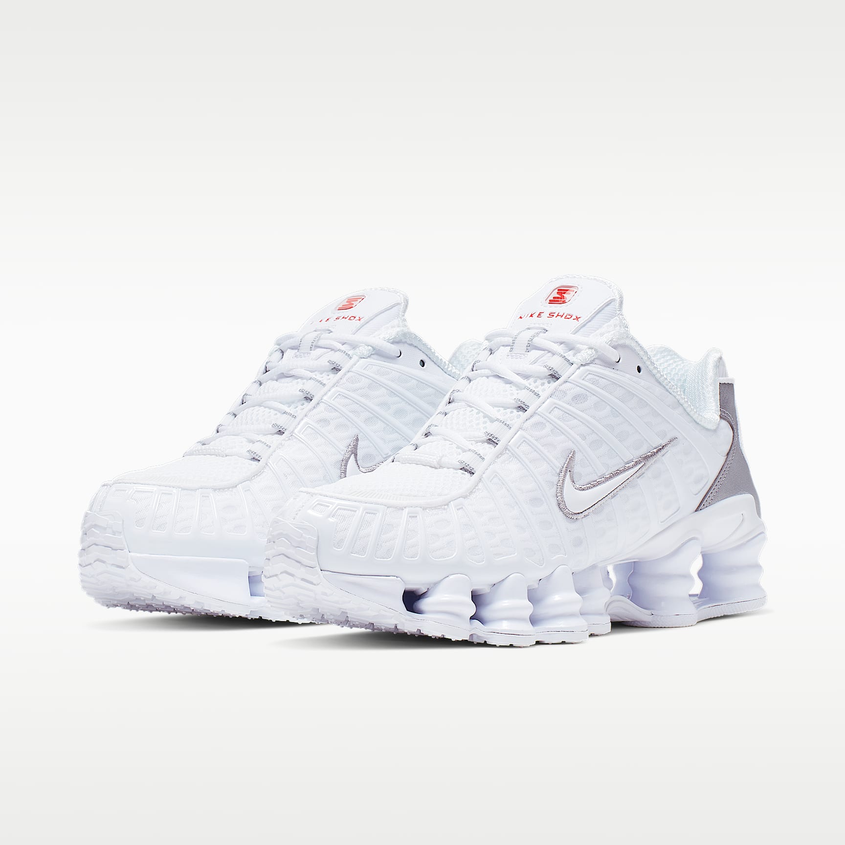 Nike Shox TL Schuh (Damen) – Weiß/Metallic Silver/Max Orange/Weiß