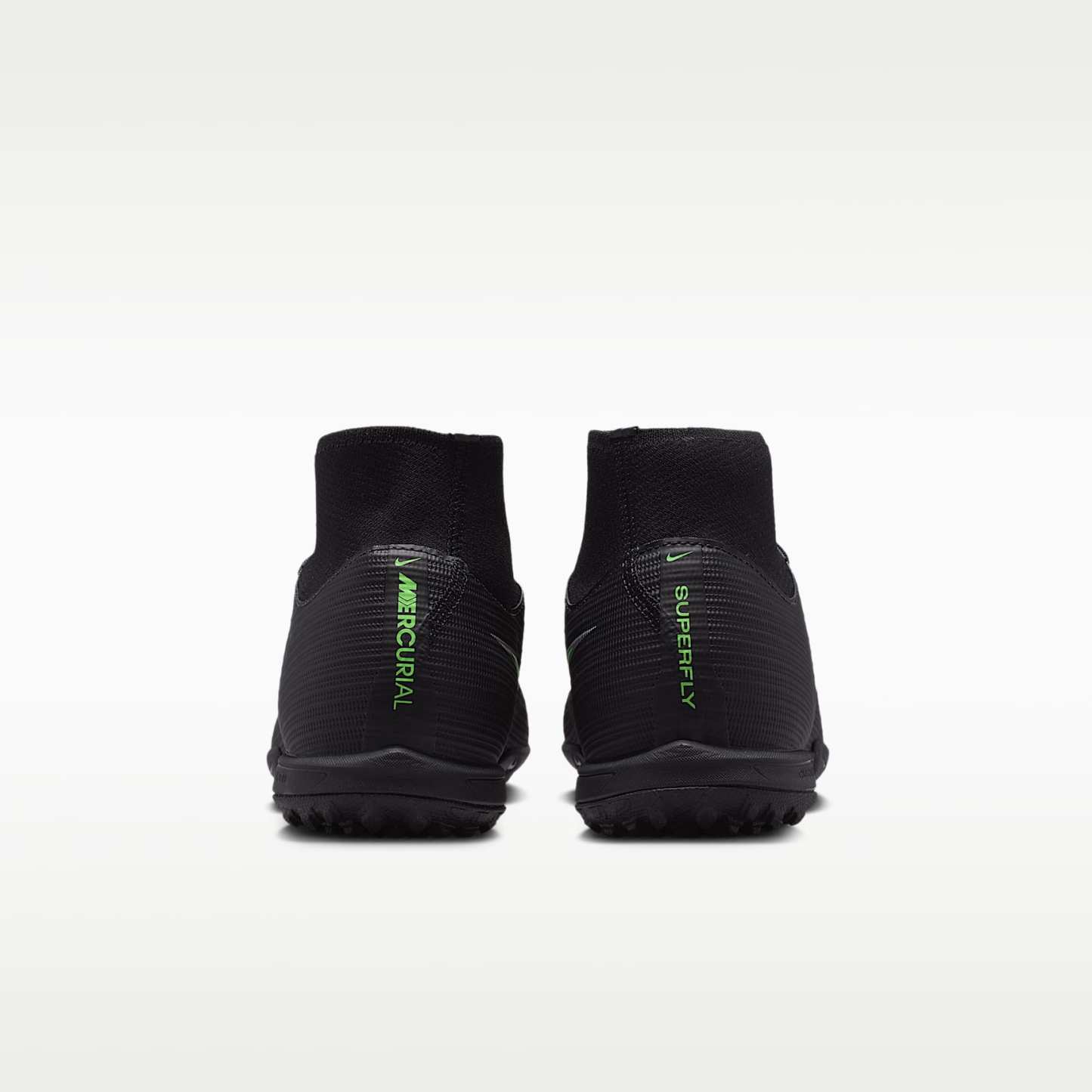 Nike Mercurial Superfly 11 Academy High-Top-Fußballschuh für Turf – Schwarz/Schwarz/Illusion Green