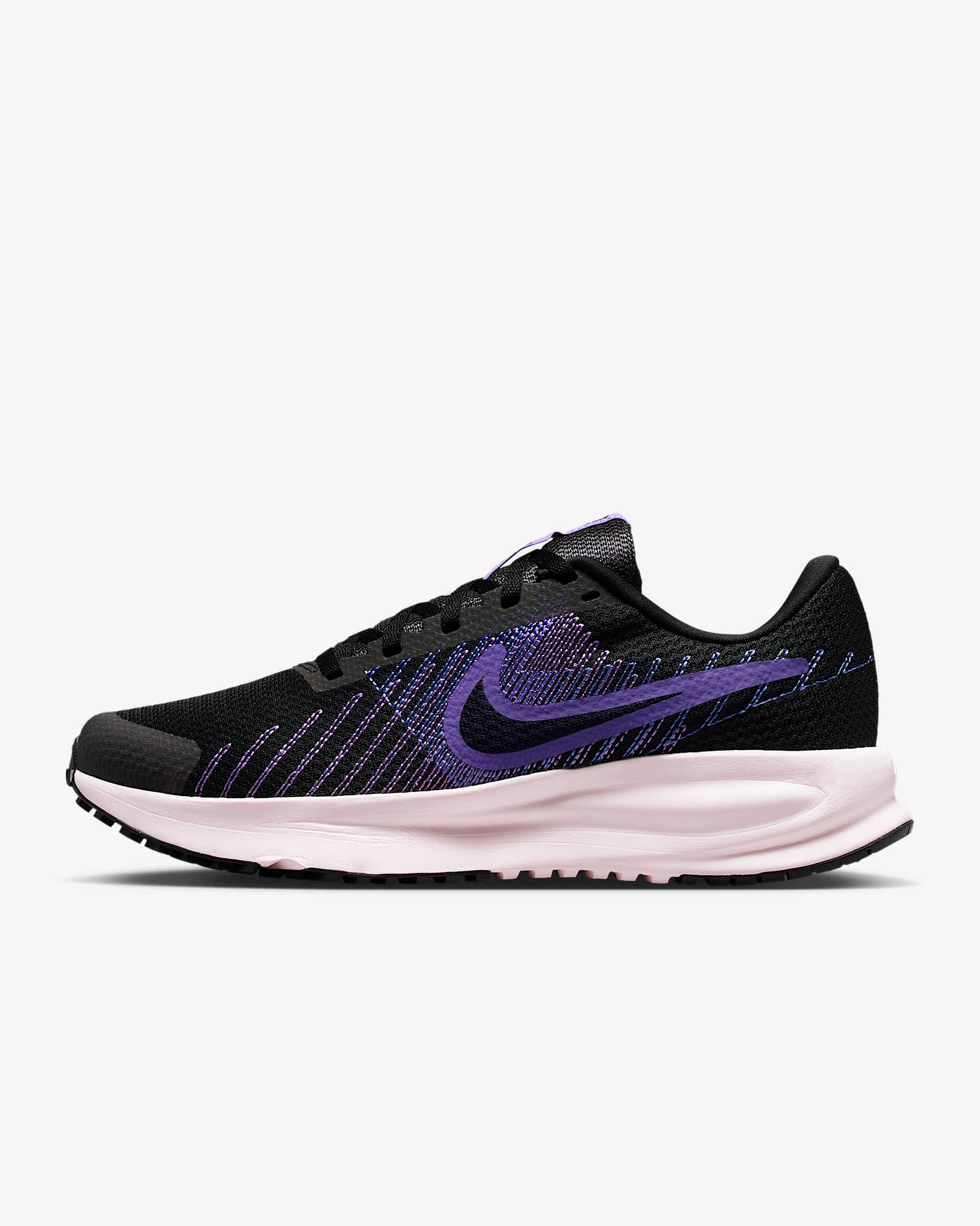 Nike Run Defy Straßenlaufschuh (Damen) – Schwarz/Bright Violet/Sapphire/Schwarz