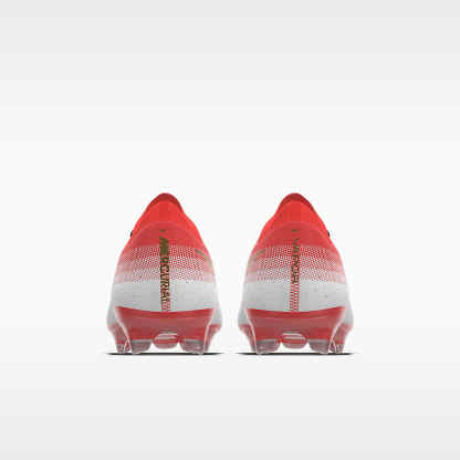 Nike Mercurial Vapor 17 Elite By You personalisierbarer Low-Top-Fußballschuh für normalen Rasen – Bright Crimson/Weiß [3389900446]