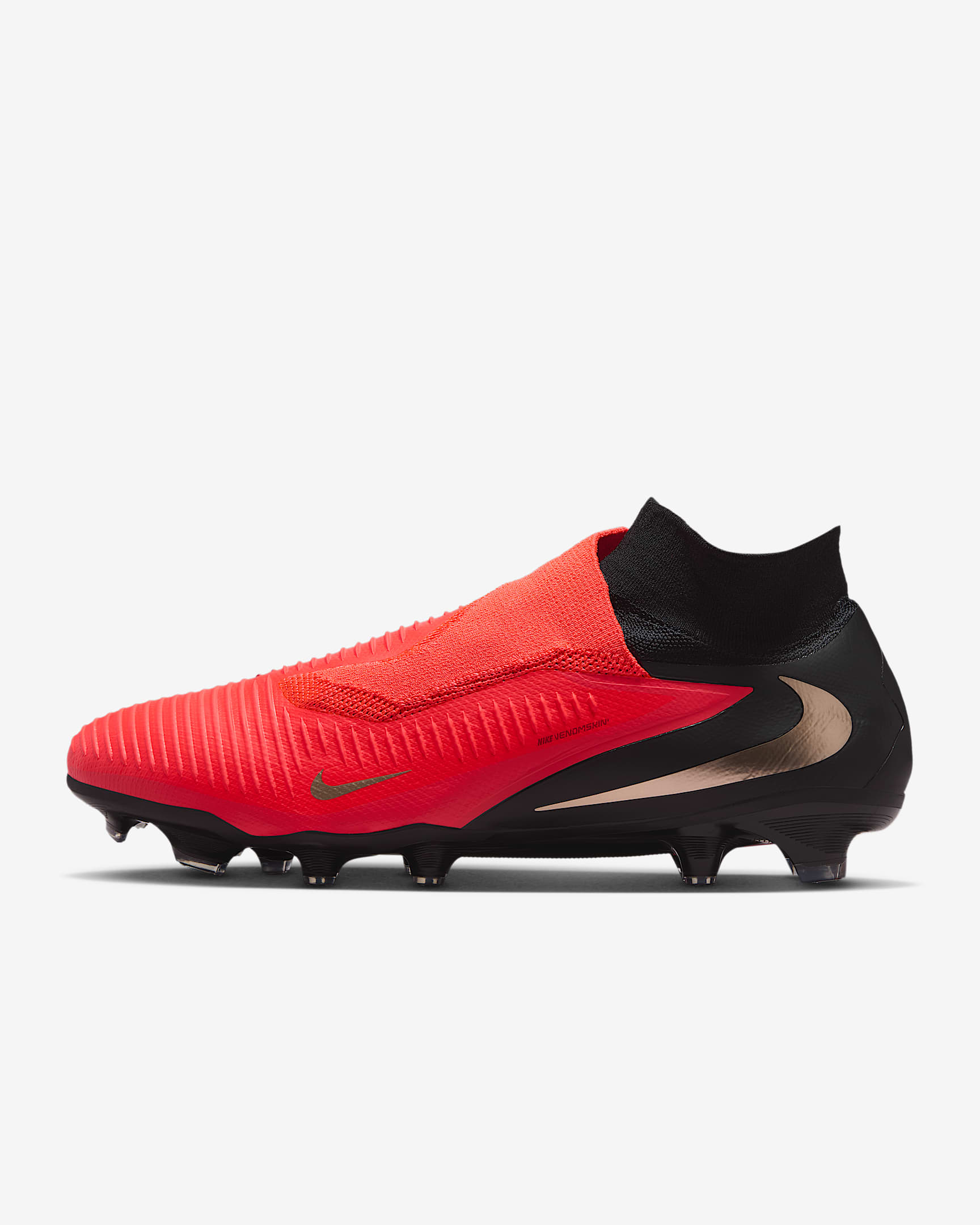Nike Phantom 6 High Pro Fußballschuh für normalen Rasen – Bright Crimson/Schwarz/Blur