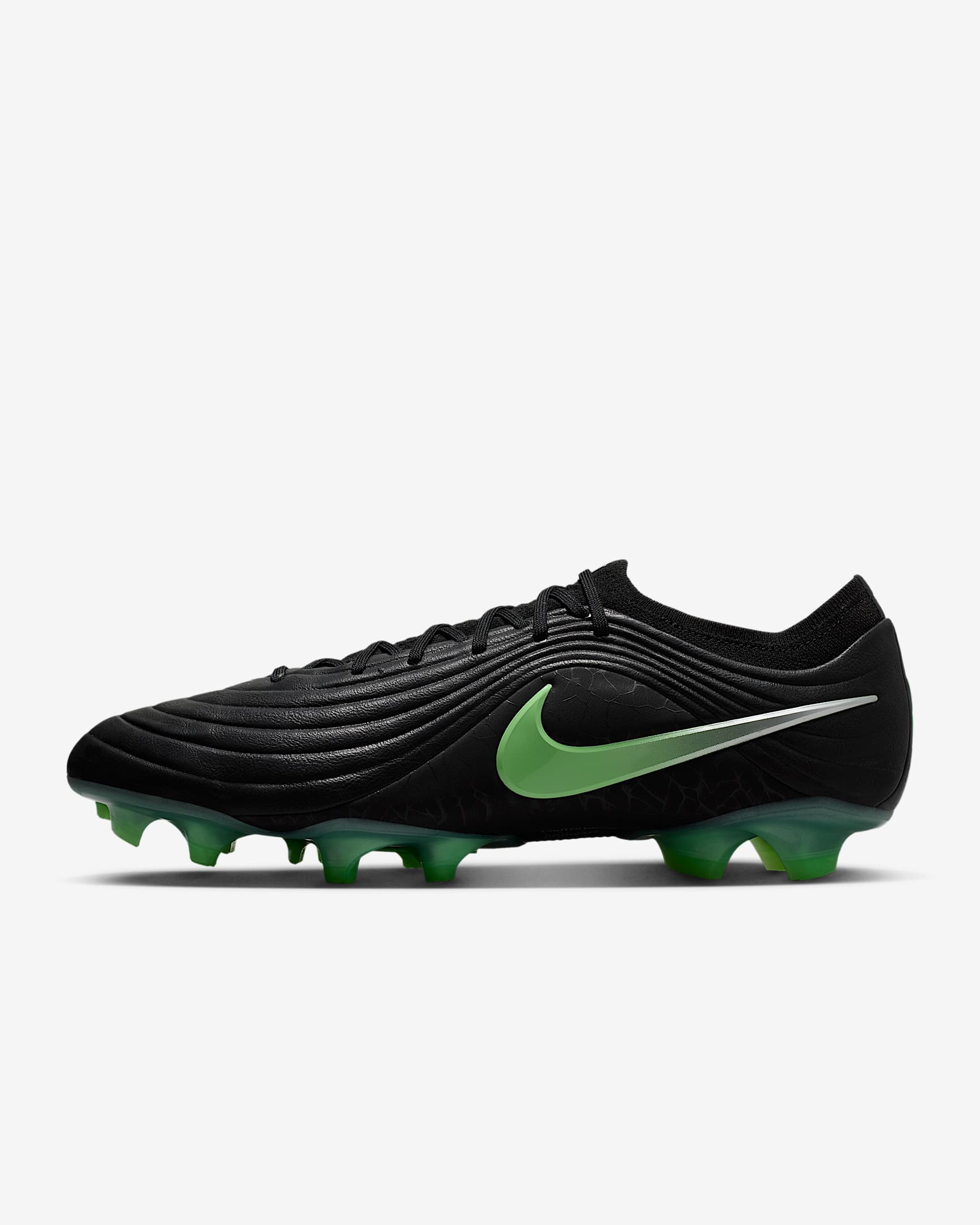 Nike Tiempo Maestro Elite Low Top Fußballschuh für normalen Rasen – Schwarz/Schwarz/Illusion Green