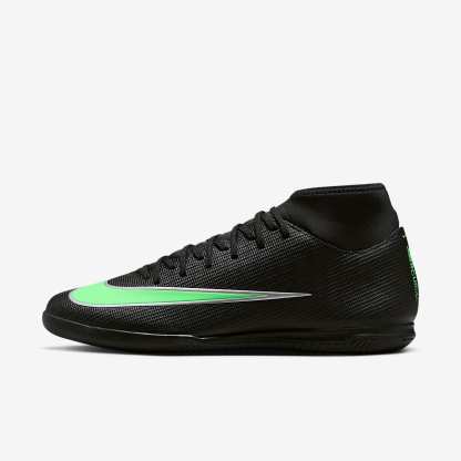 Nike Mercurial Superfly 11 Club High-Top-Fußballschuh für Hallen- und Hartplätze – Schwarz/Schwarz/Illusion Green