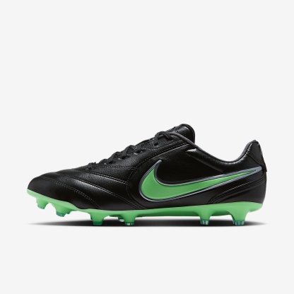Nike Tiempo Ligera Pro Low-Top-Fußballschuh für normalen Rasen – Schwarz/Schwarz/Illusion Green